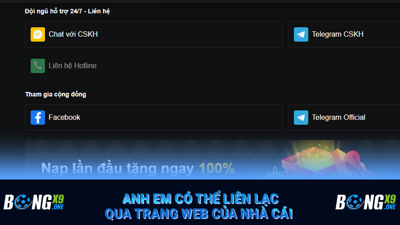 Anh em có thể liên lạc qua trang web của nhà cái