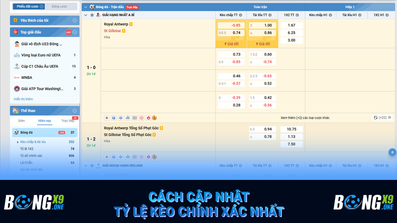Cách cập nhật tỷ lệ kèo chính xác nhất