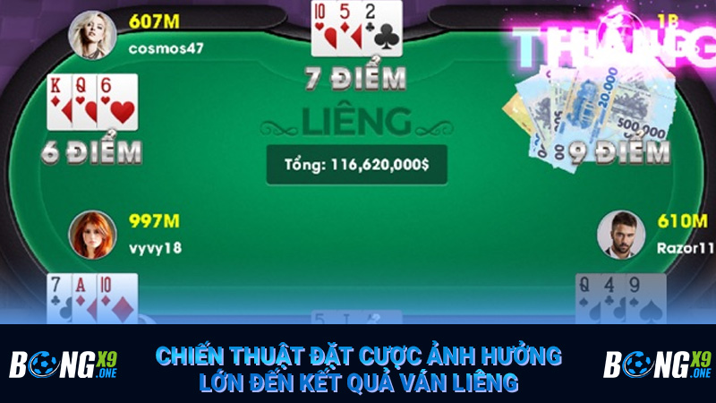Chiến thuật đặt cược ảnh hưởng lớn đến kết quả ván liêng