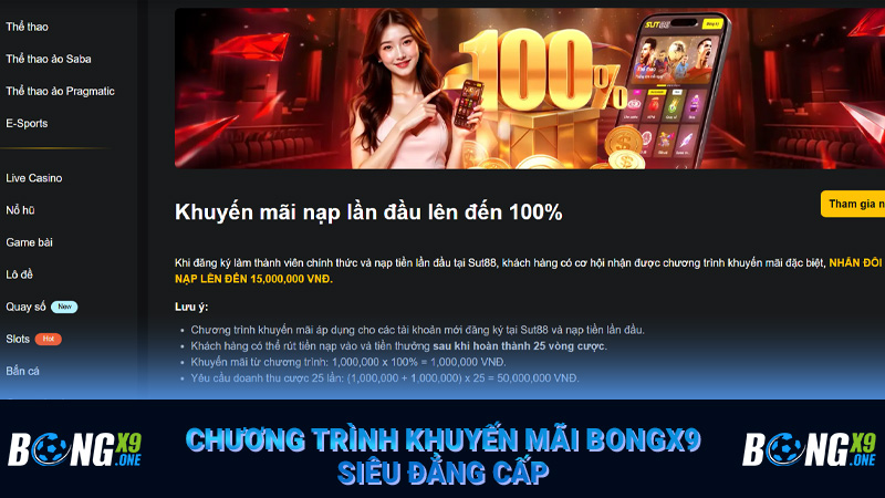Chương trình khuyến mãi Bongx9 siêu đẳng cấp