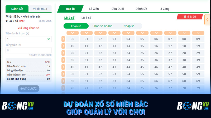 Dự đoán xổ số miền Bắc giúp quản lý vốn chơi