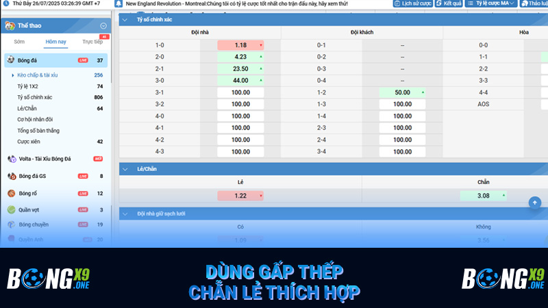 Dùng gấp thếp chẵn lẻ thích hợp