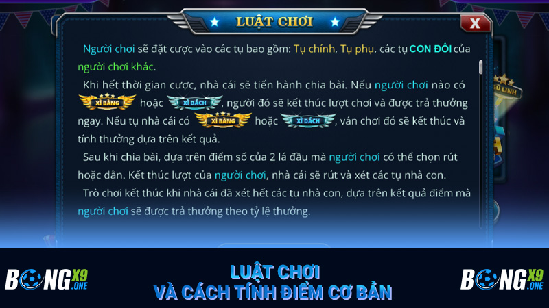 Luật chơi và cách tính điểm cơ bản