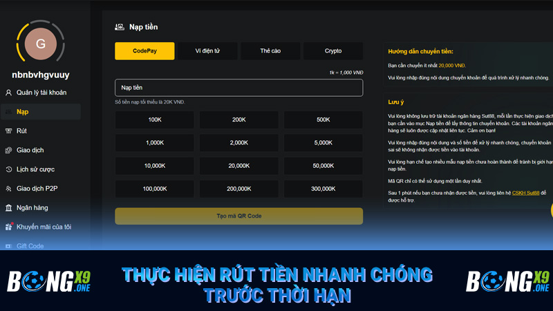 Thực hiện rút tiền nhanh chóng trước thời hạn