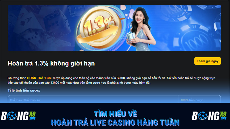 Tìm hiểu về hoàn trả live casino hàng tuần