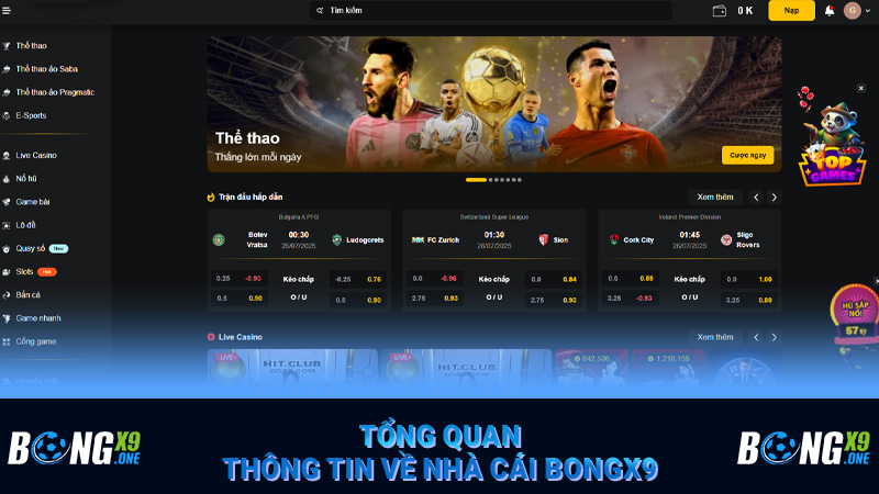Tổng quan thông tin về nhà cái Bongx9