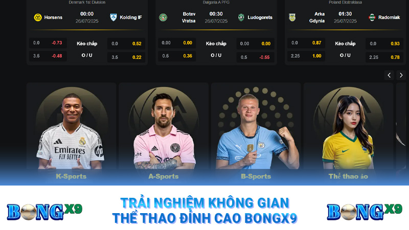 Trải nghiệm không gian thể thao đỉnh cao Bongx9